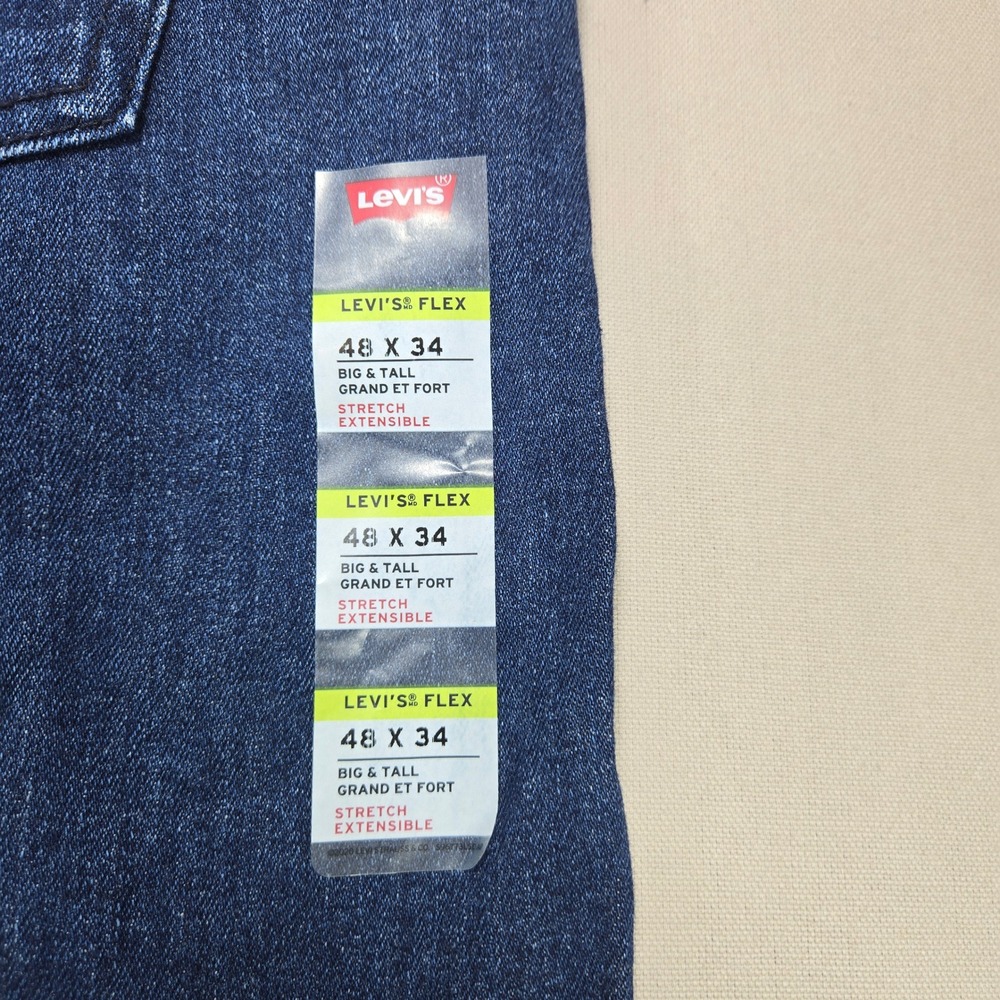 Levi's Jeans 502 Taper Flex Stretch Medium Wash Blue Mens 48x34 - Picture 12 of 16
